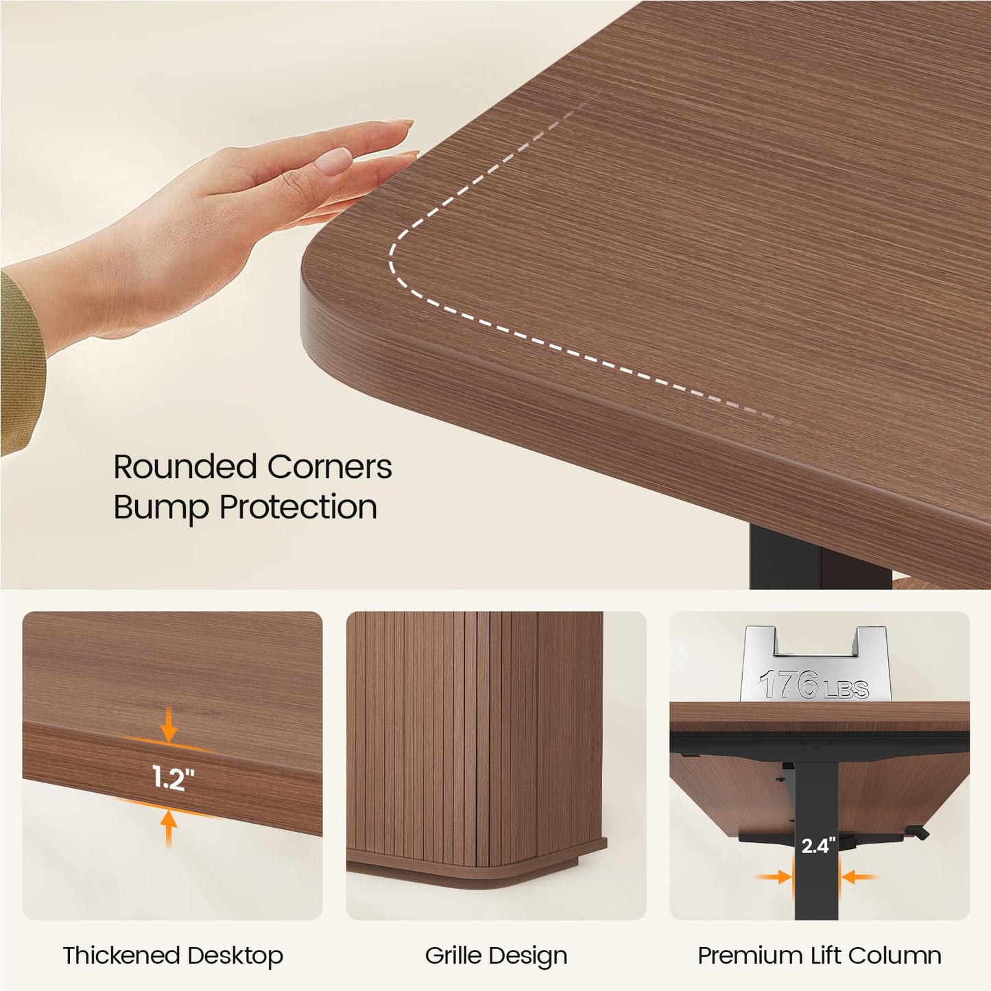 L-Shaped Standing Desk with File Drawer & Storage Cabinet