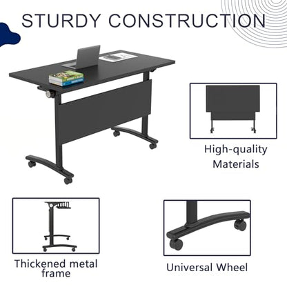 Modular Mobile Conference Table with Flip Top