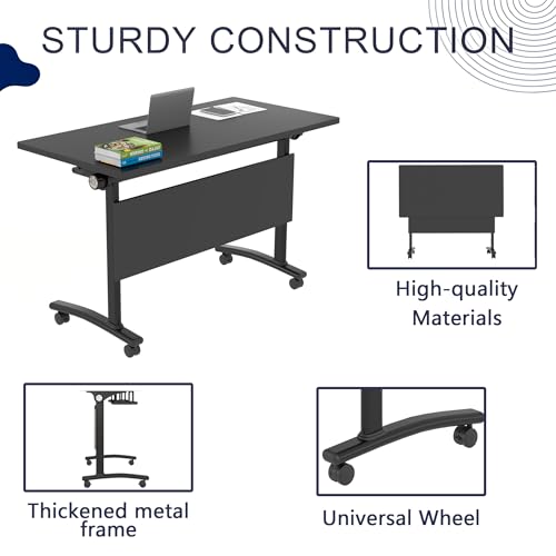 Mobile Folding Conference Table with Wheels