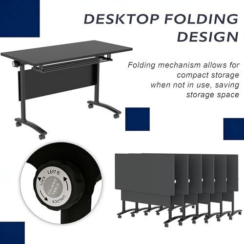 Modular Mobile Conference Table with Flip Top