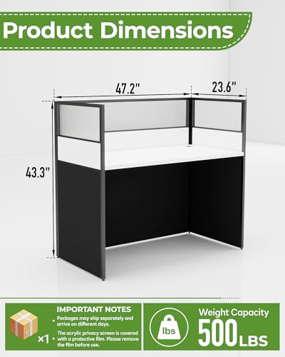 Office Cubicle Workstation with Privacy Panels