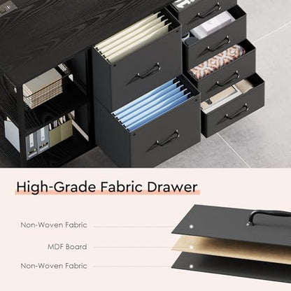 6-Drawer Rolling File Cabinet with Charging Station