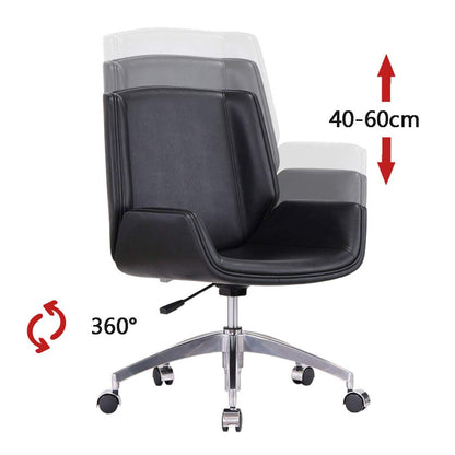 Low-Back Ergonomic Leather Office Chair