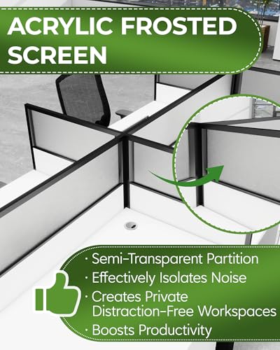 Office Cubicle Workstation with Privacy Panels