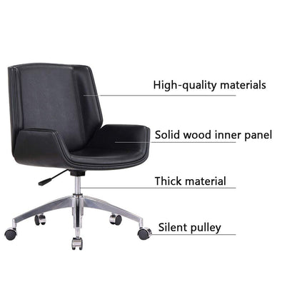 Low-Back Ergonomic Leather Office Chair