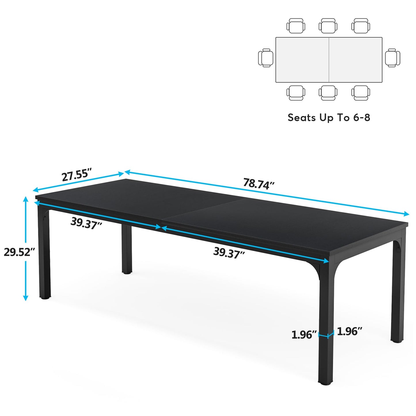 Extra Long Double Computer Desk Workstation