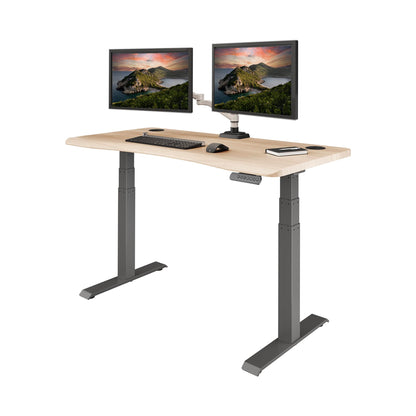 Electric Standing Desk with Ergonomic Curved Top
