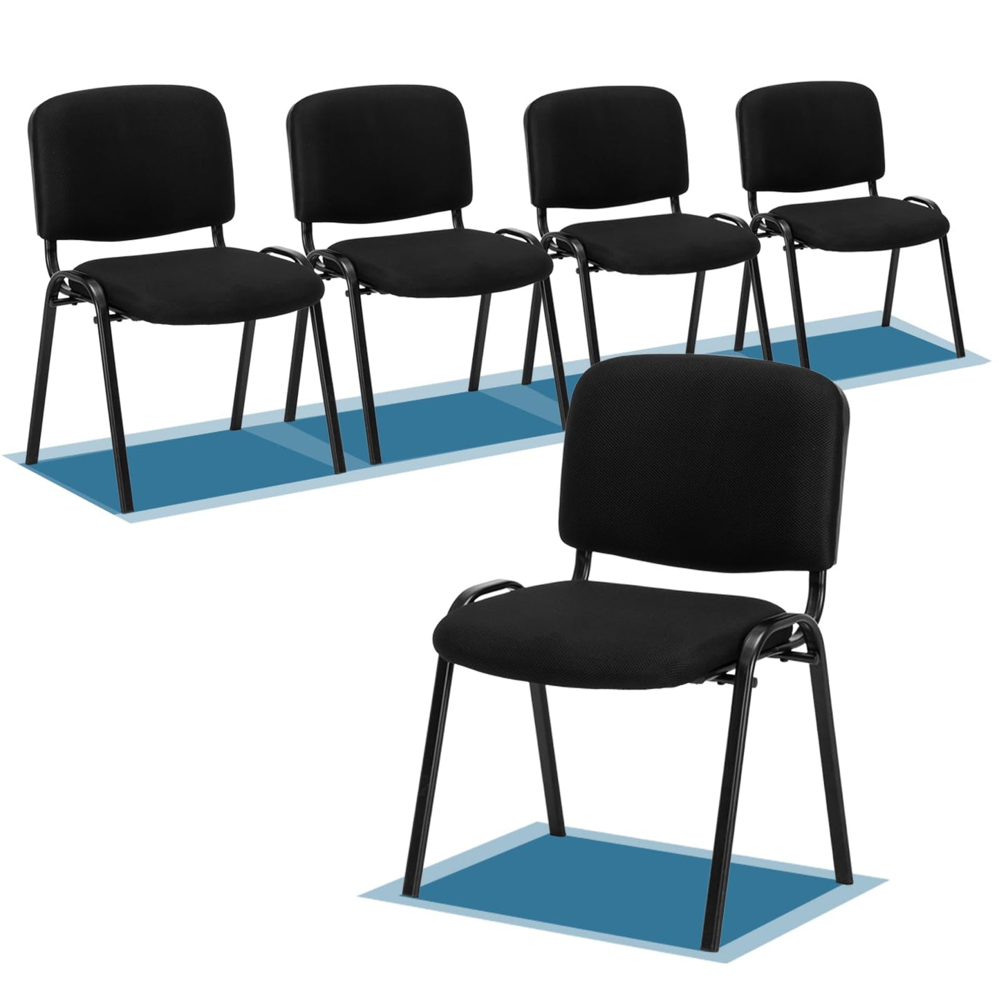 Stackable Mesh Conference Chairs Set