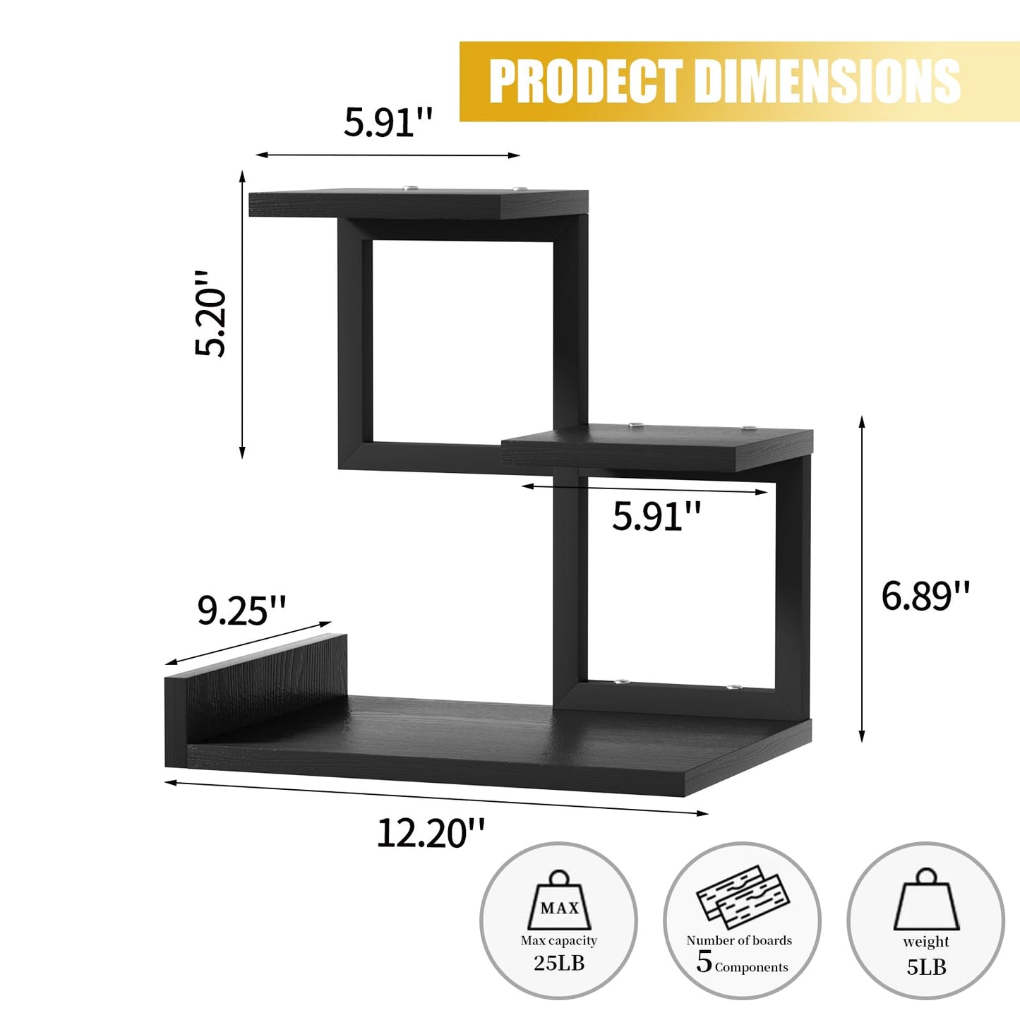 3-Tier Desktop Bookshelf Organizer