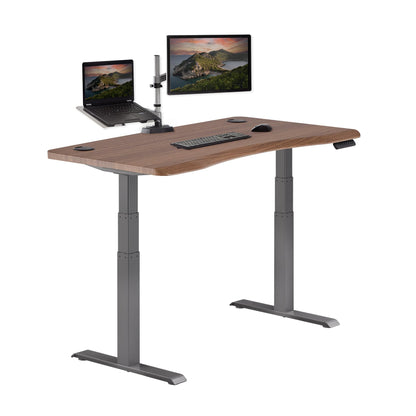 Electric Standing Desk with Ergonomic Curved Top