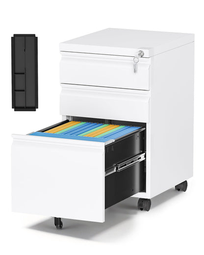 Mobile Lateral File Cabinet with Storage Shelves