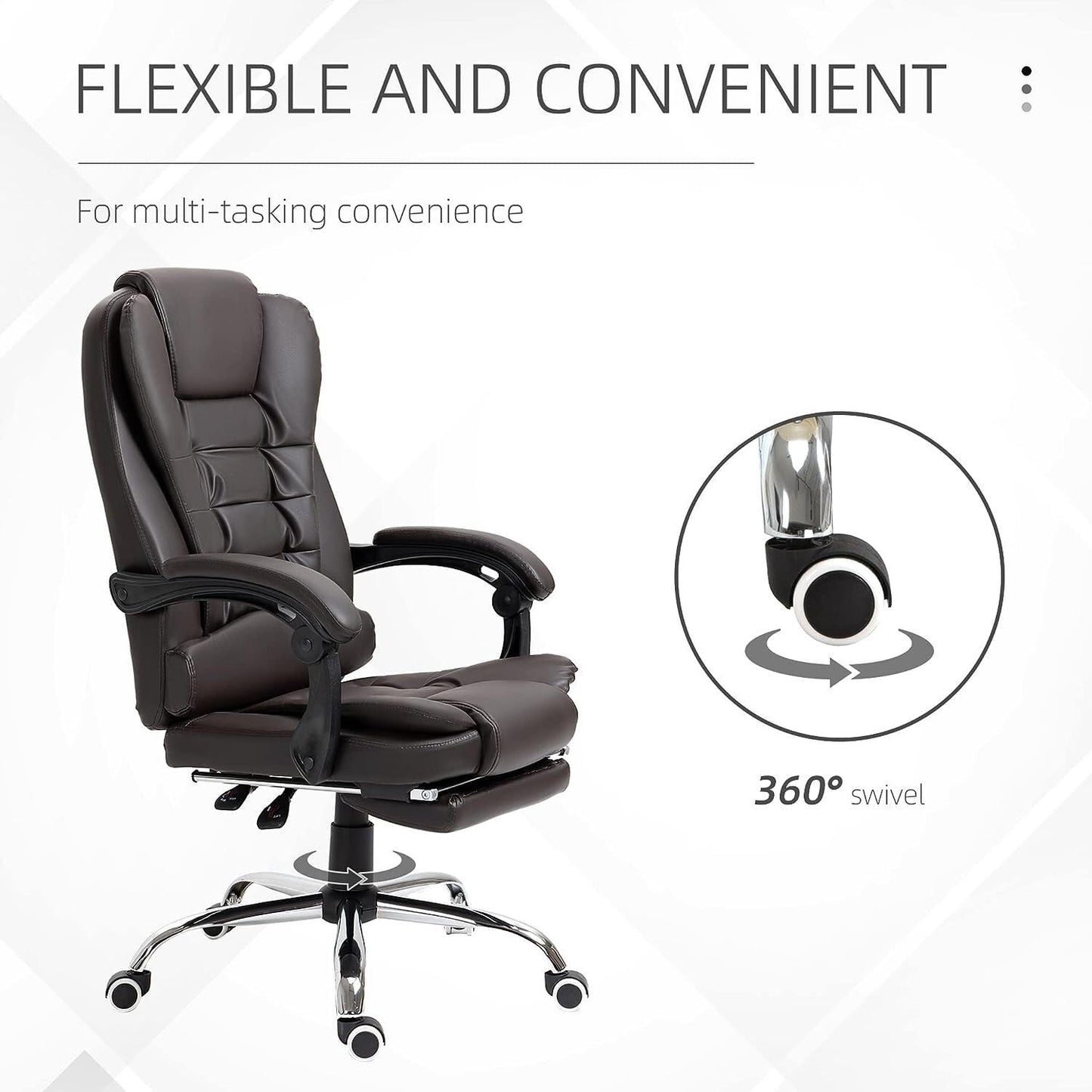 High Back Executive Office Chair with Footrest