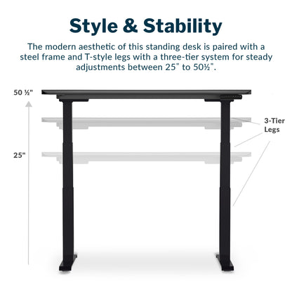 Electric Standing Desk with Ergonomic Curved Top
