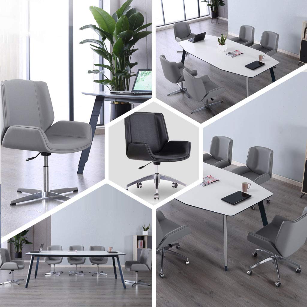 Low-Back Ergonomic Leather Office Chair