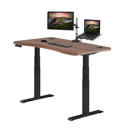 Electric Standing Desk with Ergonomic Curved Top