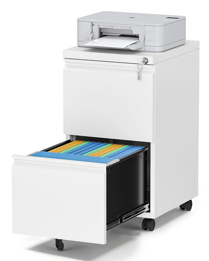Mobile Lateral File Cabinet with Storage Shelves