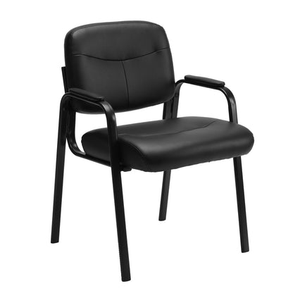 Leather Reception Guest Chair with Padded Arms