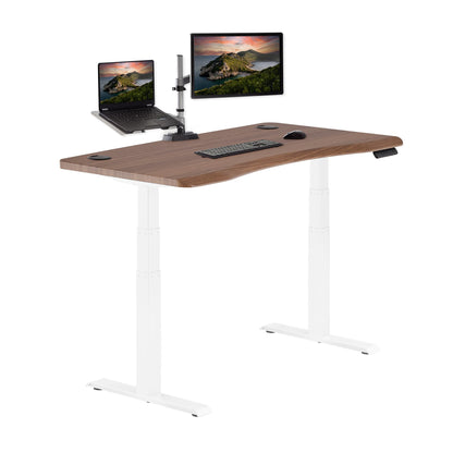 Electric Standing Desk with Ergonomic Curved Top