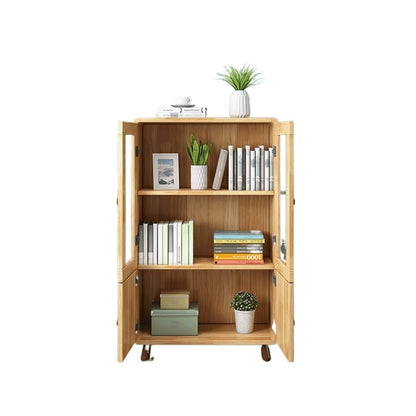Bookcase with Glass Doors & Storage Cabinet
