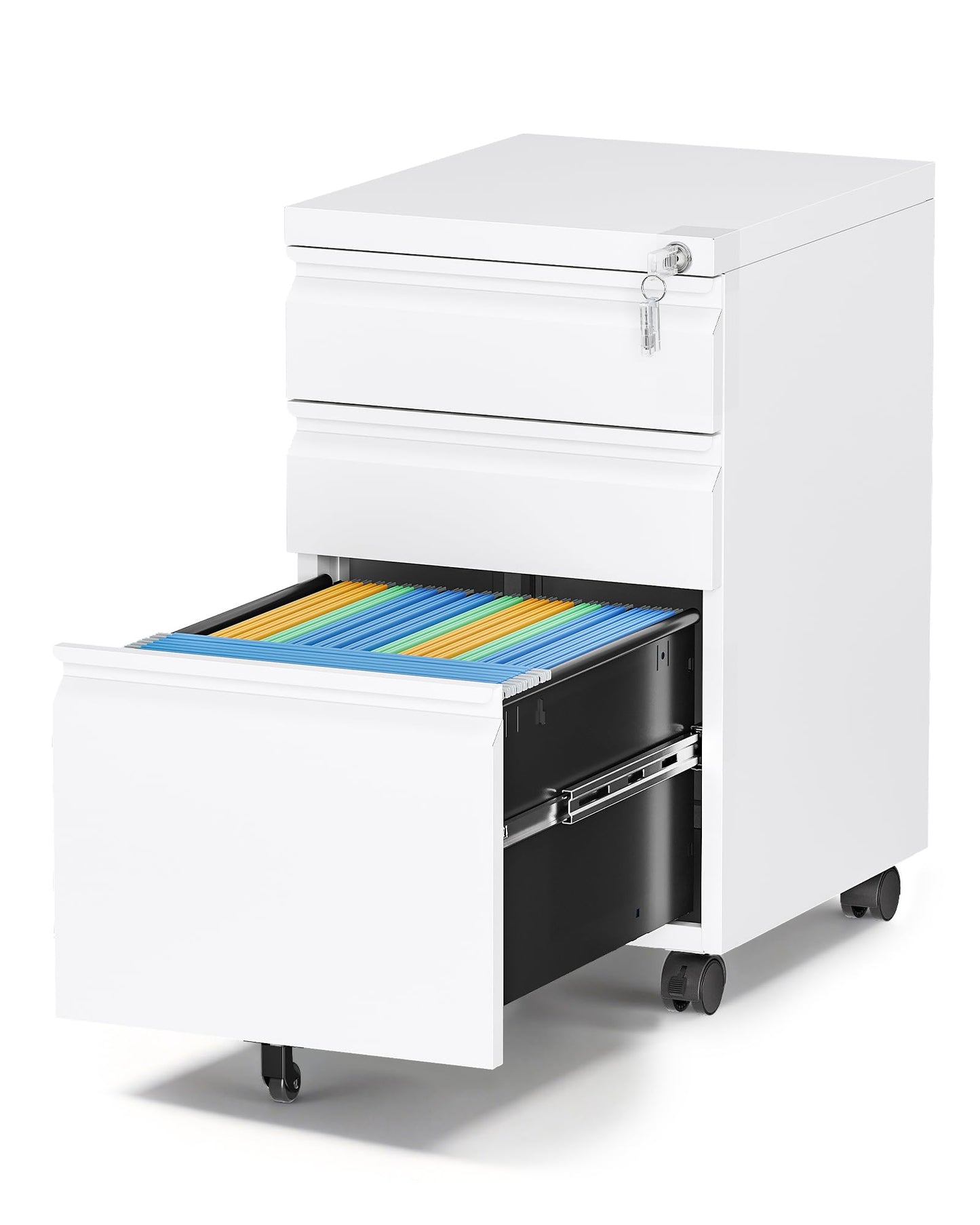 Mobile Lateral File Cabinet with Storage Shelves
