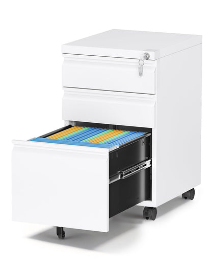 Mobile Lateral File Cabinet with Storage Shelves