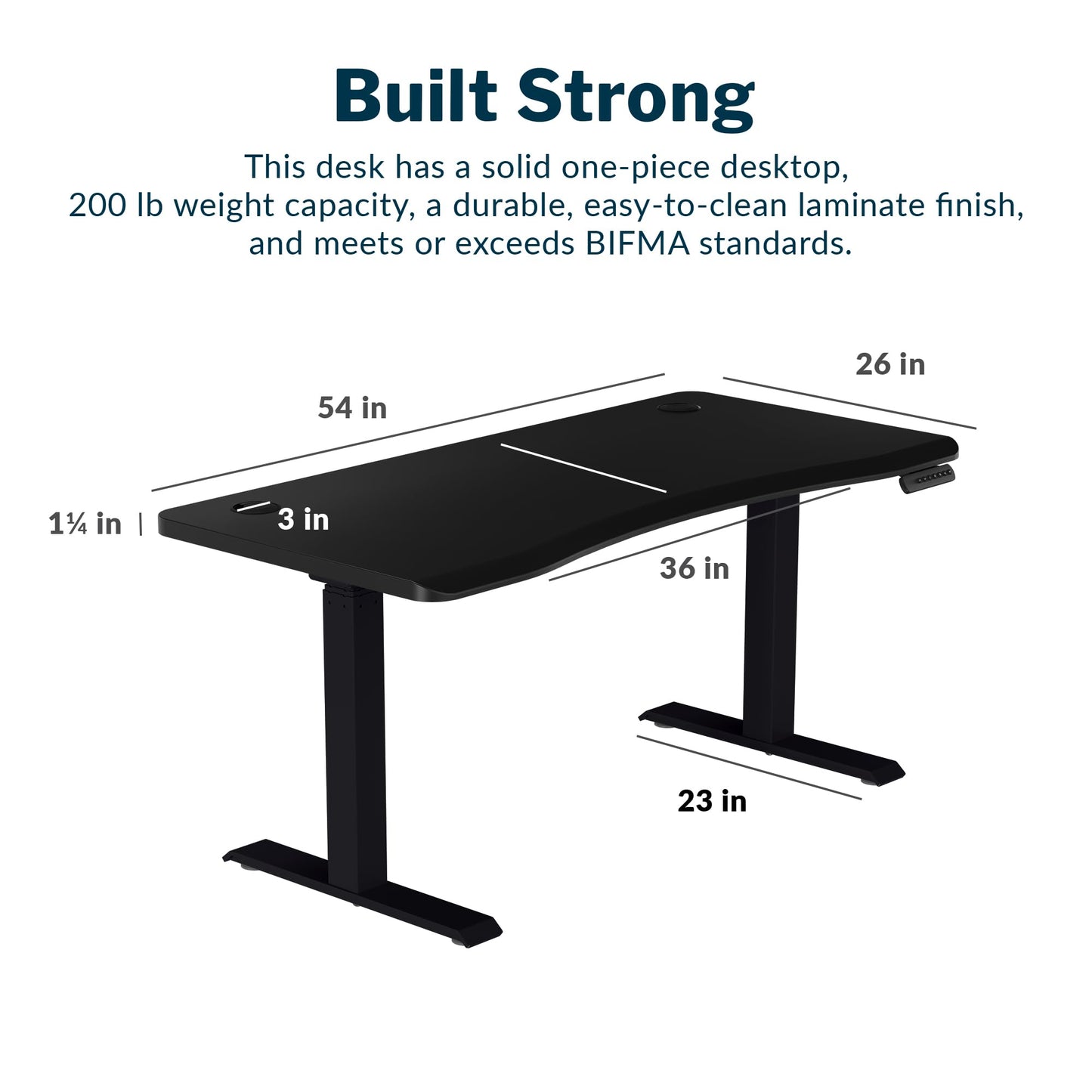Electric Standing Desk with Ergonomic Curved Top
