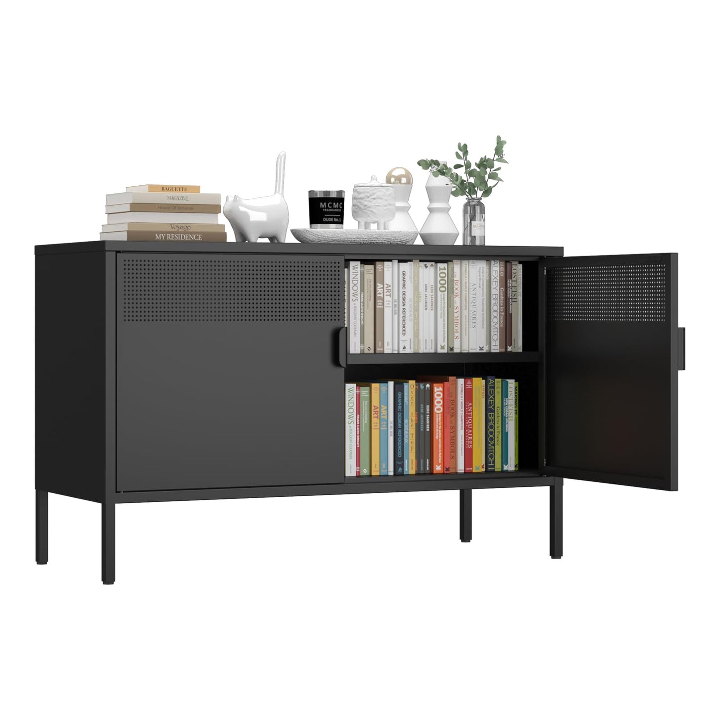 Metal Storage Cabinet with Mesh Doors