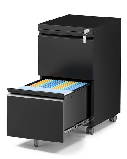 Mobile Lateral File Cabinet with Storage Shelves