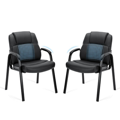 Leather Reception Guest Chair with Padded Arms