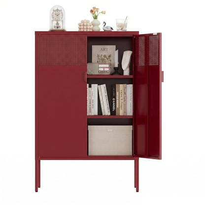 Metal Storage Cabinet with Mesh Doors