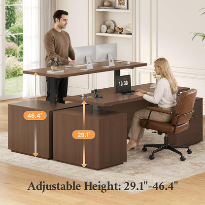 Electric Standing Desk with Drawers & Storage