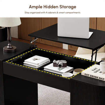 Modern Standing Computer Desk with Storage Cabinet