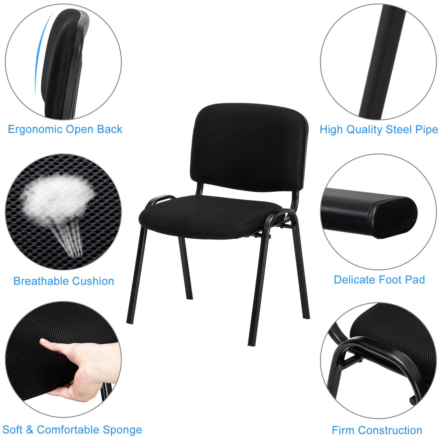 Stackable Mesh Conference Chairs Set