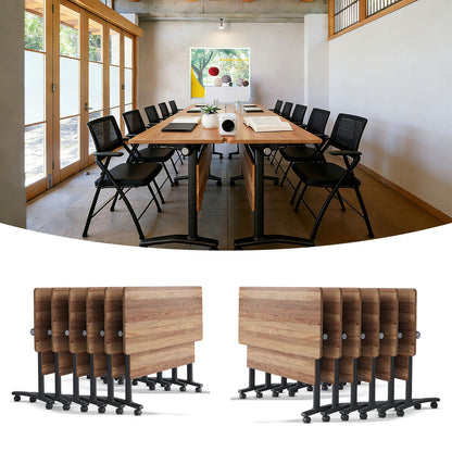 Mobile Folding Conference Table with Wheels
