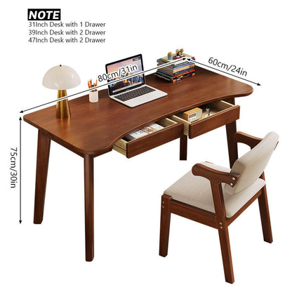 Solid Oak Writing Desk with Storage Drawers