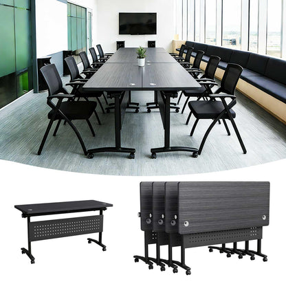 Mobile Folding Conference Table with Wheels