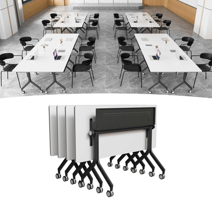 Modular Mobile Conference Table with Flip Top