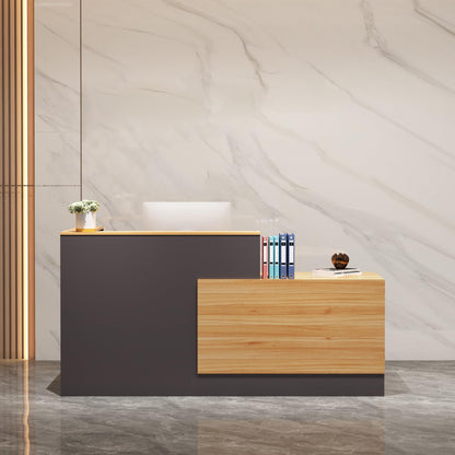 L-Shaped Reception Desk with Lockable Storage