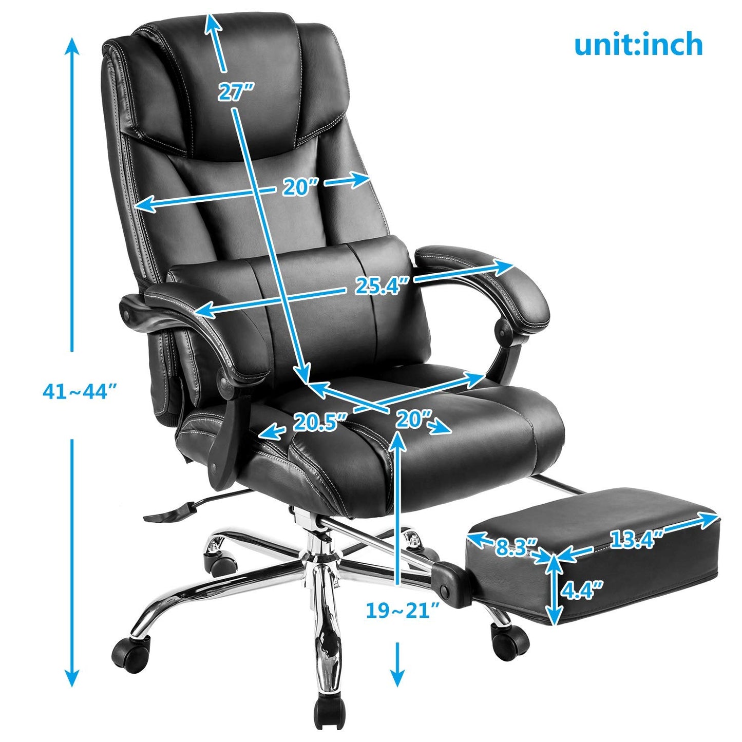 Luxury Executive Office Chair with Footrest