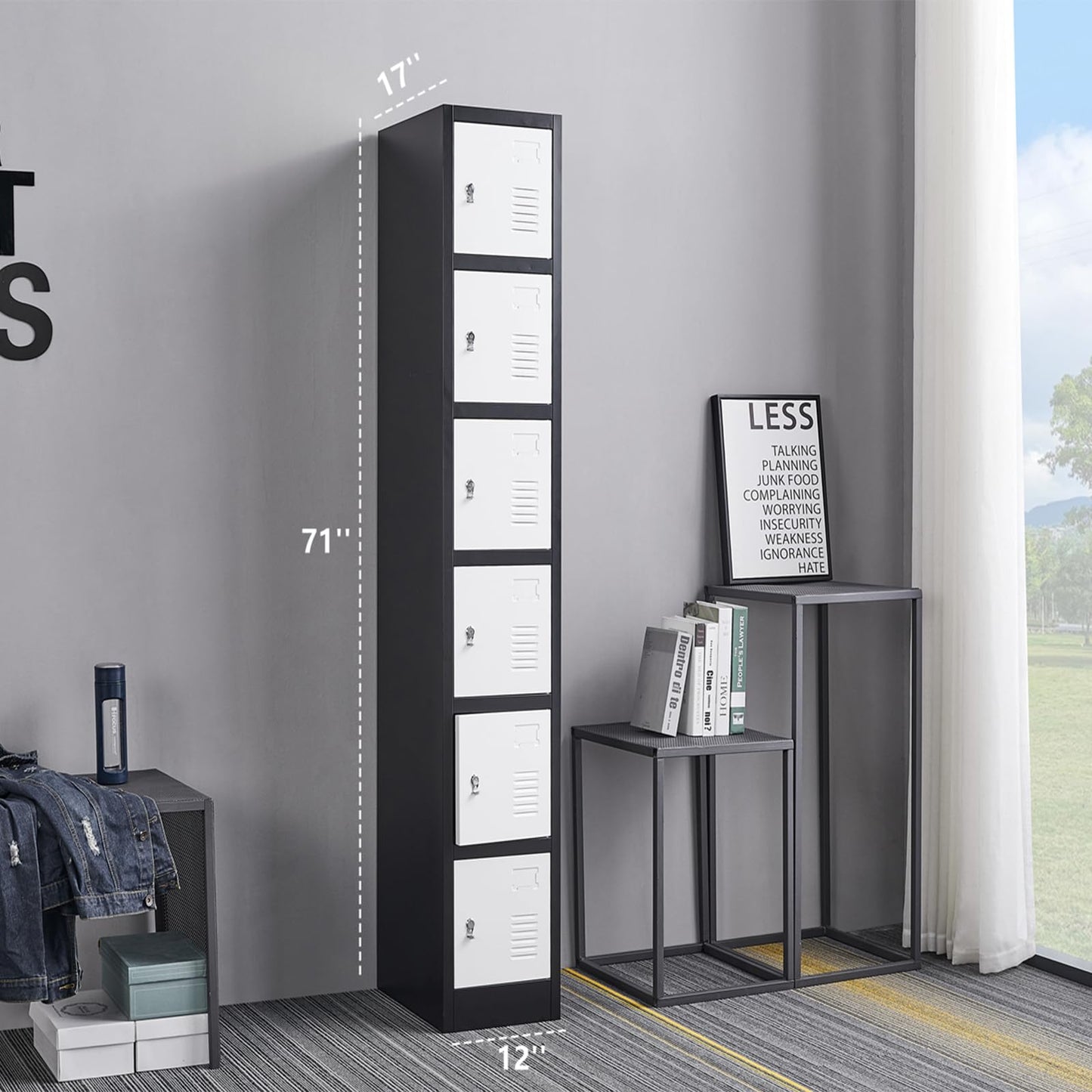 6-Door Heavy-Duty Steel Locker Cabinet