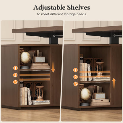 Electric Standing Desk with Drawers & Storage