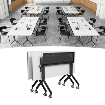 Modular Mobile Conference Table with Flip Top