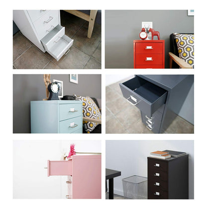 5-Drawer Rolling Metal File Cabinet