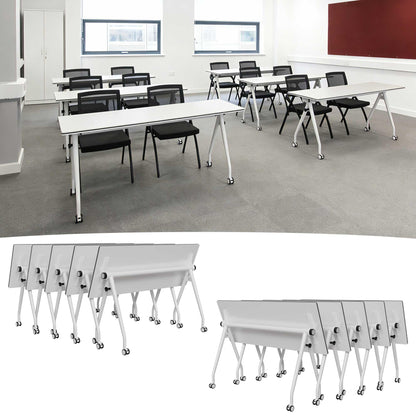 Modular Mobile Conference Table with Flip Top