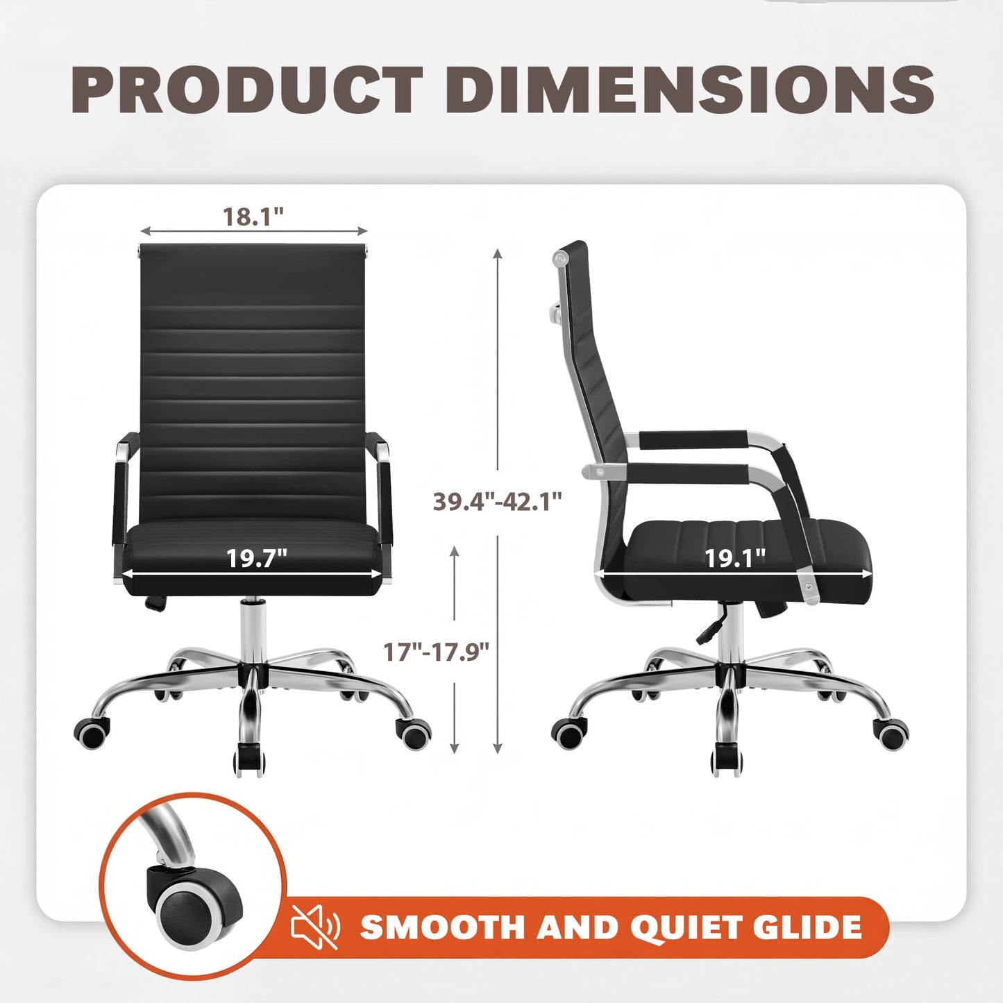 Mid-Back Leather Conference Chair Set