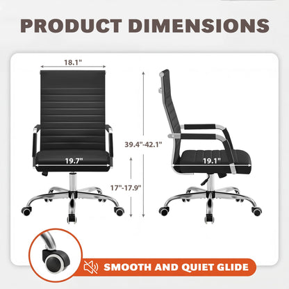 Mid-Back Leather Conference Chair Set
