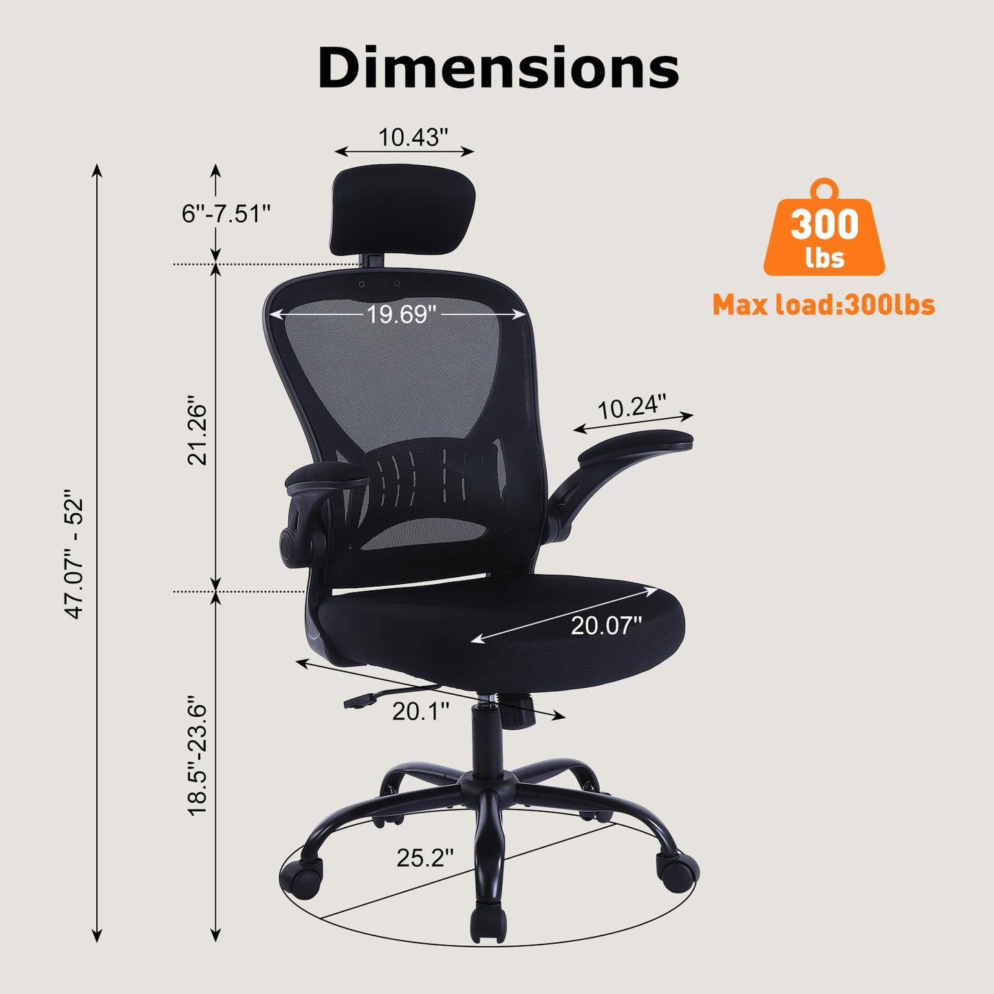 Ergonomic Mesh Office Chair with Lumbar Support