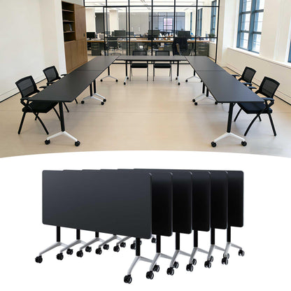Mobile Folding Conference Table with Wheels