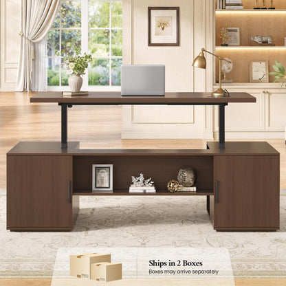 Electric Standing Desk with Drawers & Storage