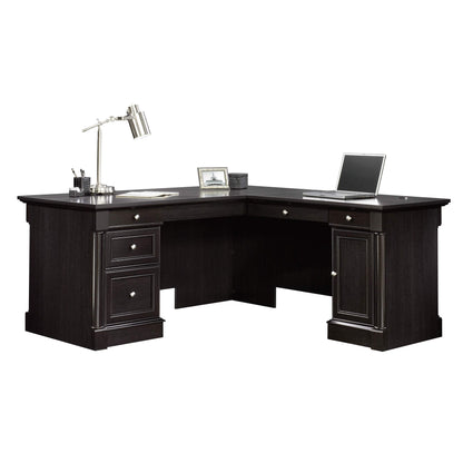 L-Shaped Office Desk with File Storage & Keyboard Tray